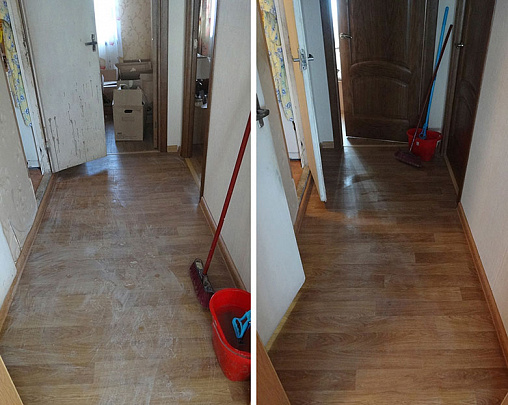 Уборка в коридоре и ванной комнате 2-хкомнатной квартиры